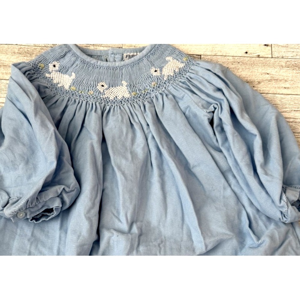 Friedknit Creations Feltman Bros Smocked Embroidered Dress Scottish Terriers 9 M